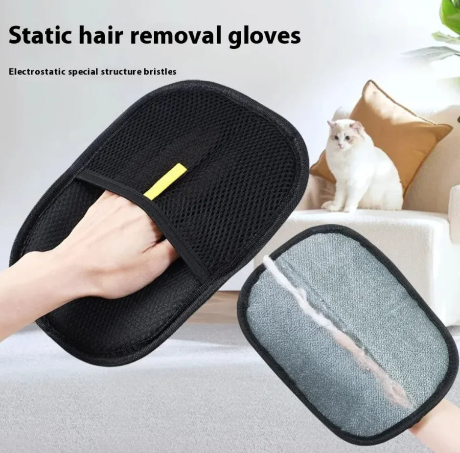 Electrostatic Pet Hair Grooming Gloves